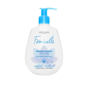 Gel-cremă pentru igiena intimă cu coacăze negre şi floare de lotus Feminelle Refreshing Oriflame, 300ml