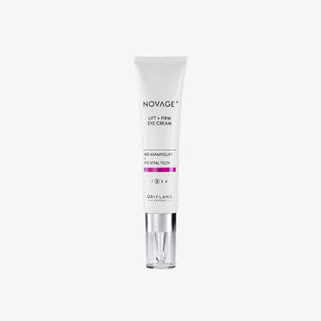 Crema de ochi Novage+ Lift + Firm Oriflame, dezvoltata pentru a ridica si oferi fermitate zonei ochilor, pentru un aspect improspatat, mai tineresc si mai bine definit, 15ml